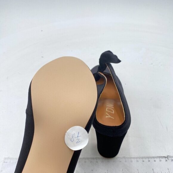 YDN Black Retro Bow Chunky Heel Mules Round Toe Slip on Sandals Silde Work Shoes - Picture 6 of 8